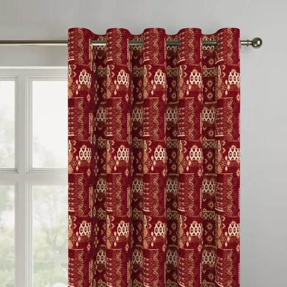 Made to Measure Curtains - Red, Chenille
