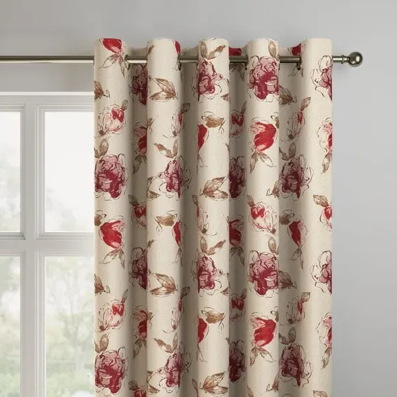Made to Measure Curtains - Red, Woven