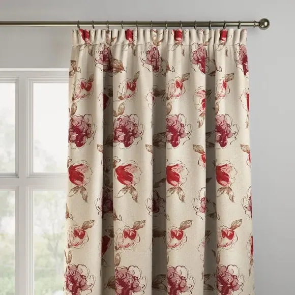 Made to Measure Curtains - Red, Woven