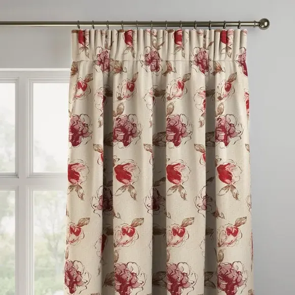 Made to Measure Curtains - Red, Woven