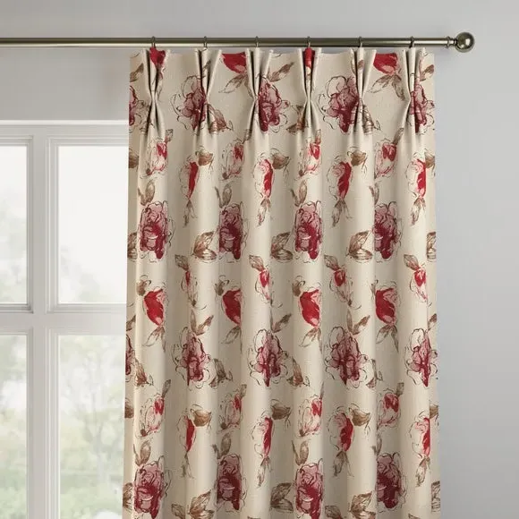 Made to Measure Curtains - Red, Woven