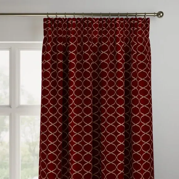 Made to Measure Curtains - Rosso, Trellis Pattern