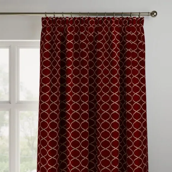 Made to Measure Curtains - Rosso, Trellis Pattern