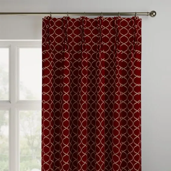 Made to Measure Curtains - Rosso, Trellis Pattern