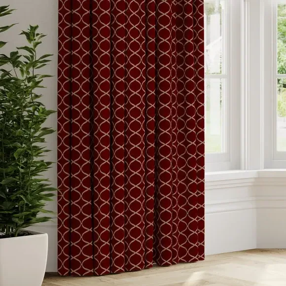 Made to Measure Curtains - Rosso, Trellis Pattern