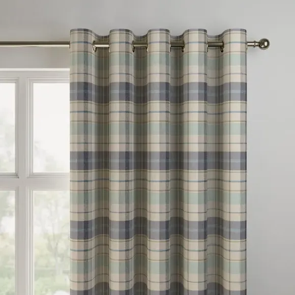 Made to Measure Curtains - Seafoam, Check Pattern