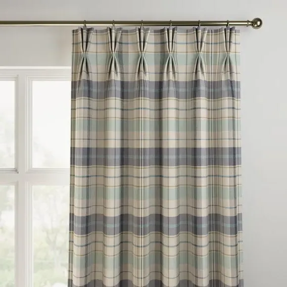 Made to Measure Curtains - Seafoam, Check Pattern