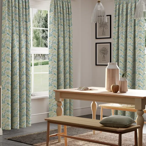 Made to Measure Curtains - Sky, Cotton Blend