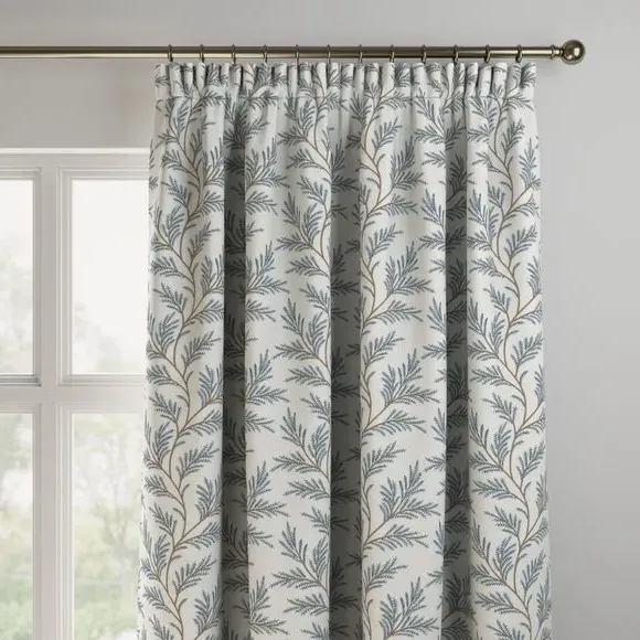 Made to Measure Curtains - Stone Blue, Polycotton
