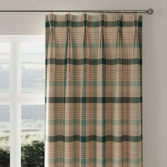 Made to Measure Curtains - Teal, Checked