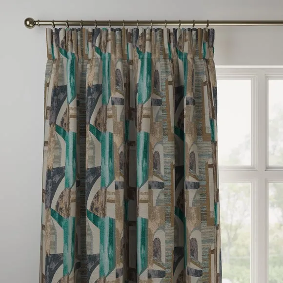 Made to Measure Curtains - Teal, Jacquard