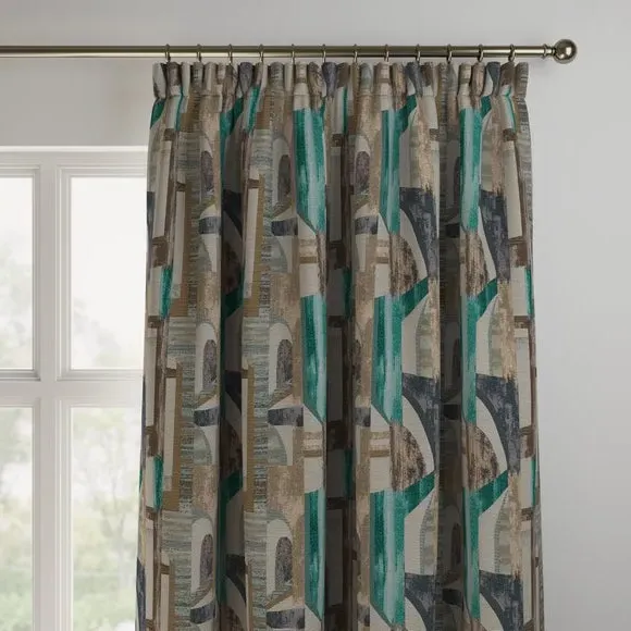 Made to Measure Curtains - Teal, Jacquard
