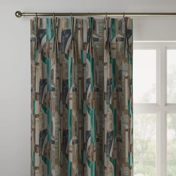 Made to Measure Curtains - Teal, Jacquard