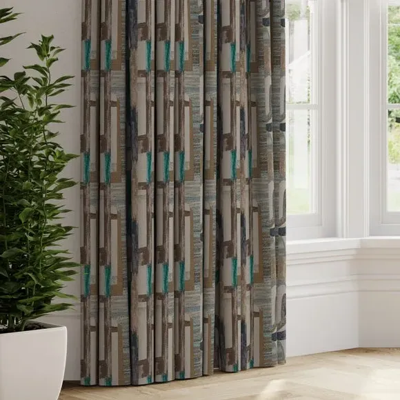 Made to Measure Curtains - Teal, Jacquard