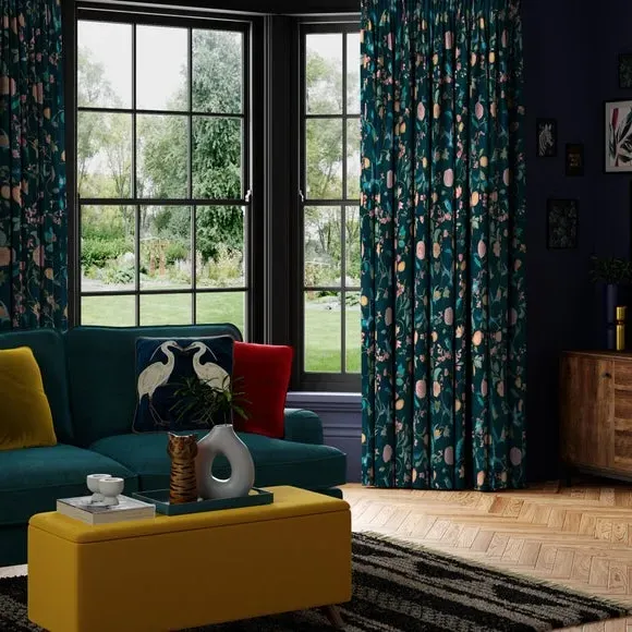 Made to Measure Curtains - Teal, Polyester