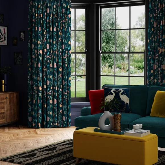 Made to Measure Curtains - Teal, Polyester
