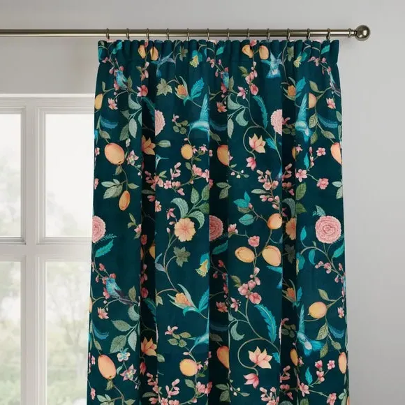 Made to Measure Curtains - Teal, Polyester