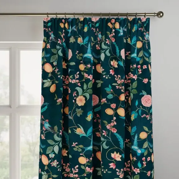 Made to Measure Curtains - Teal, Polyester