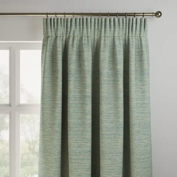 Made to Measure Curtains - Teal, Textured Fabric