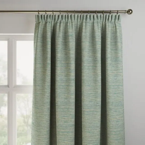 Made to Measure Curtains - Teal, Textured Fabric