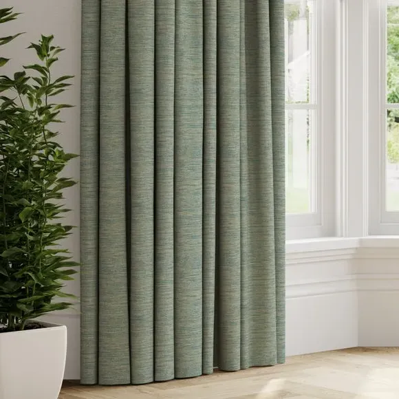 Made to Measure Curtains - Teal, Textured Fabric