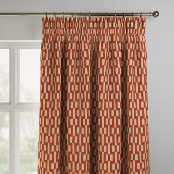Made to Measure Curtains - Terracotta, Polyester