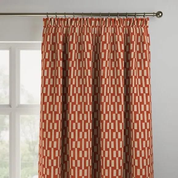 Made to Measure Curtains - Terracotta, Polyester