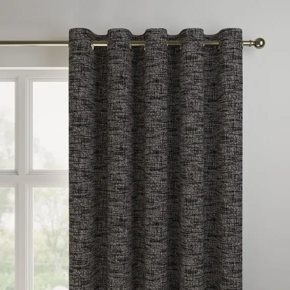 Made to Measure Curtains Textured Print - Charcoal