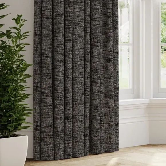 Made to Measure Curtains Textured Print - Charcoal