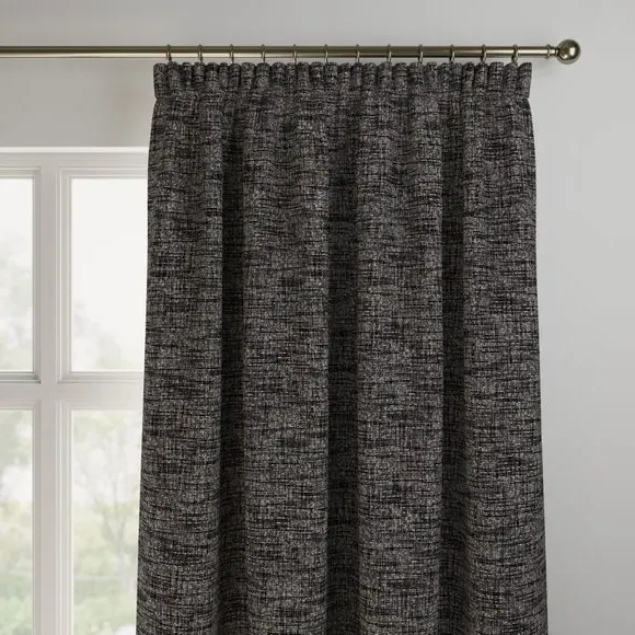 Made to Measure Curtains Textured Print - Charcoal