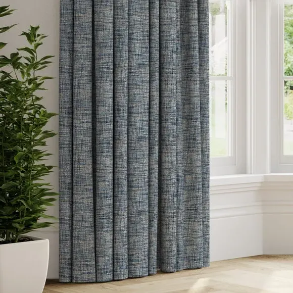 Made to Measure Curtains Textured Print - Denim