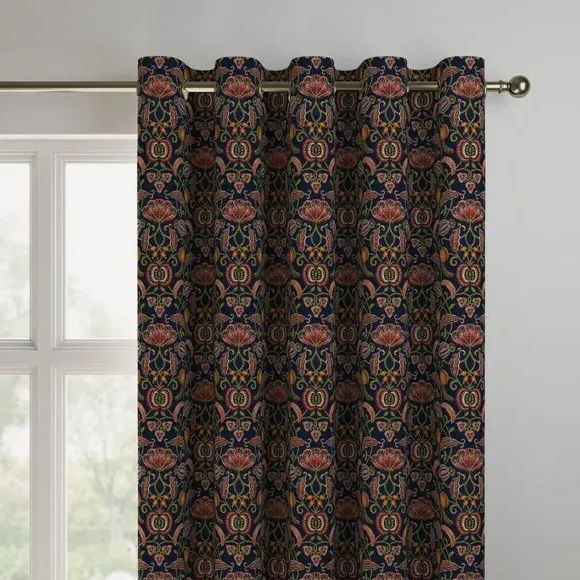 Made to Measure Curtains with Embroidery - Navy