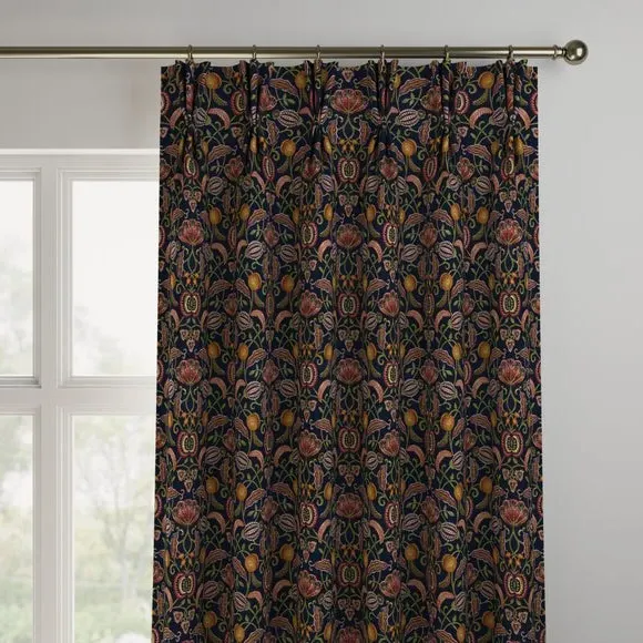 Made to Measure Curtains with Embroidery - Navy