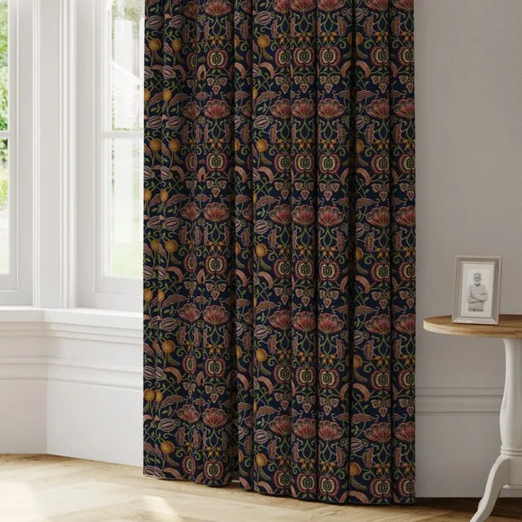 Made to Measure Curtains with Embroidery - Navy image