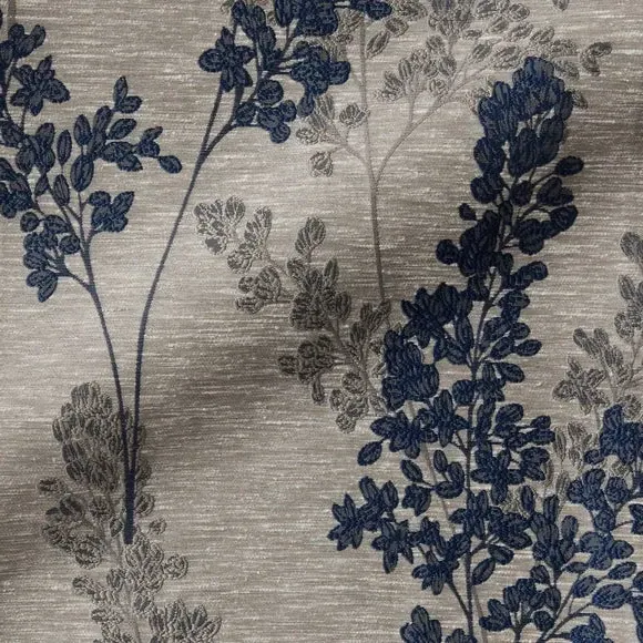 Made to Measure Curtains with Floral Design - Navy