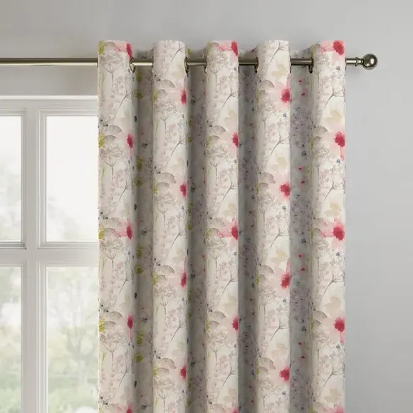 Made to Measure Curtains with Floral Design - Pink