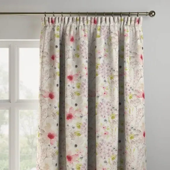 Made to Measure Curtains with Floral Design - Pink