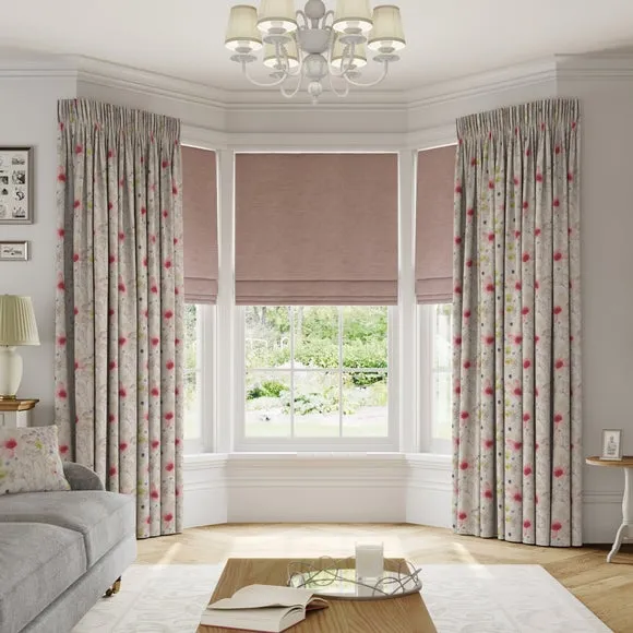 Made to Measure Curtains with Floral Design - Pink