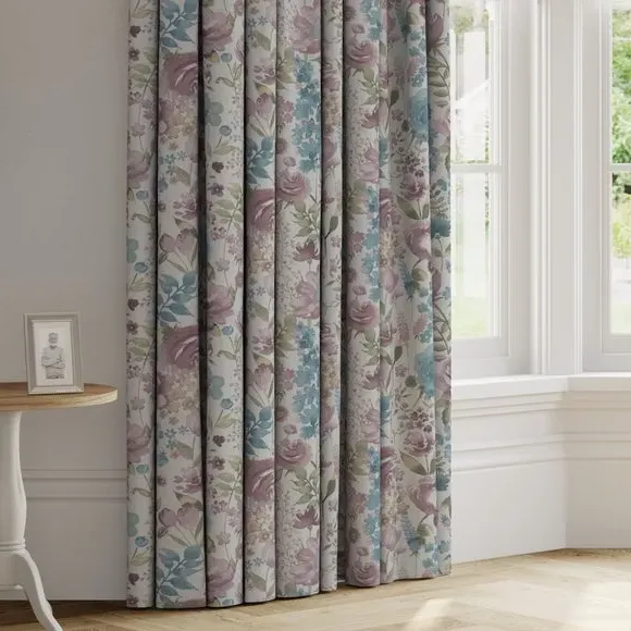 Made to Measure Curtains with Floral Design - Teal image