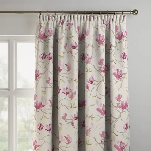 Made to Measure Curtains with Floral Print - Pink