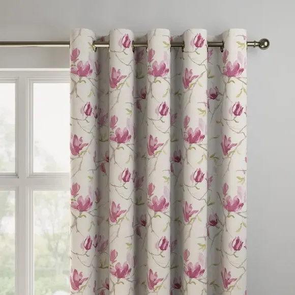 Made to Measure Curtains with Floral Print - Pink