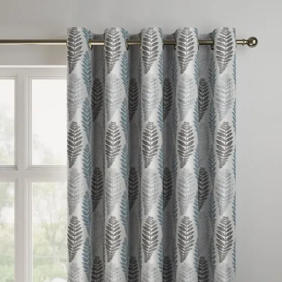 Made to Measure Curtains with Leaf Design - Duck Egg