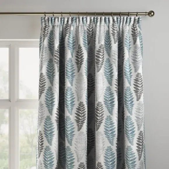 Made to Measure Curtains with Leaf Design - Duck Egg
