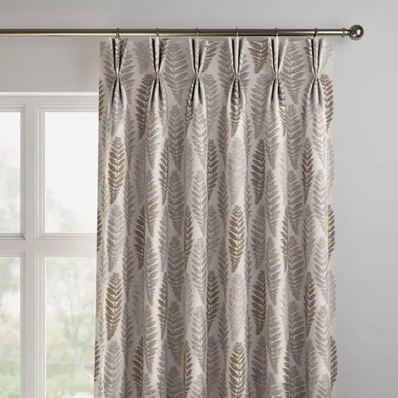 Made to Measure Curtains with Leaf Design - Natural