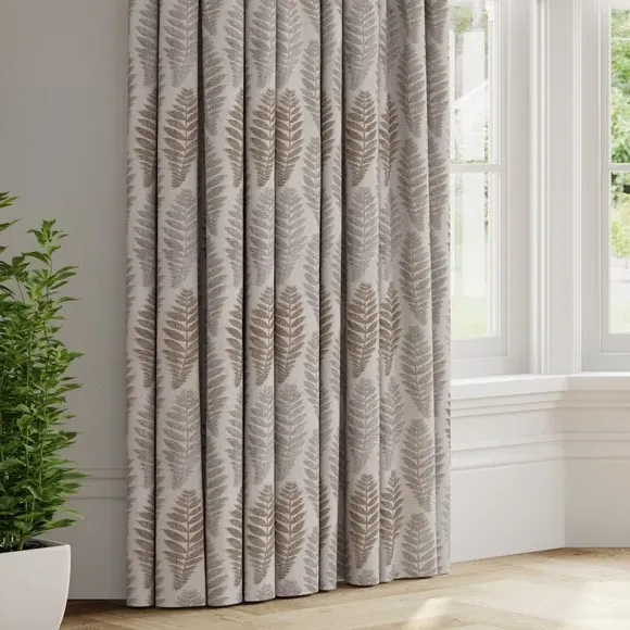 Made to Measure Curtains with Leaf Design - Natural
