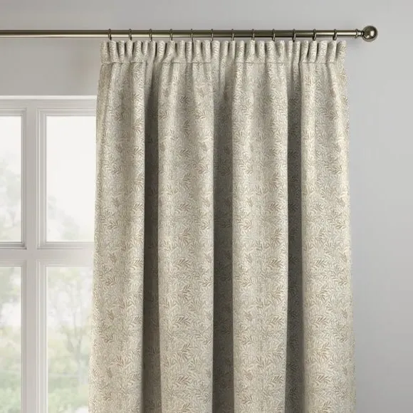 Made to Measure Curtains with Leaf Design - Natural