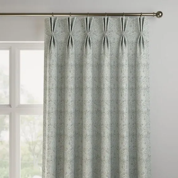 Made to Measure Curtains with Leaf Design - Seafoam