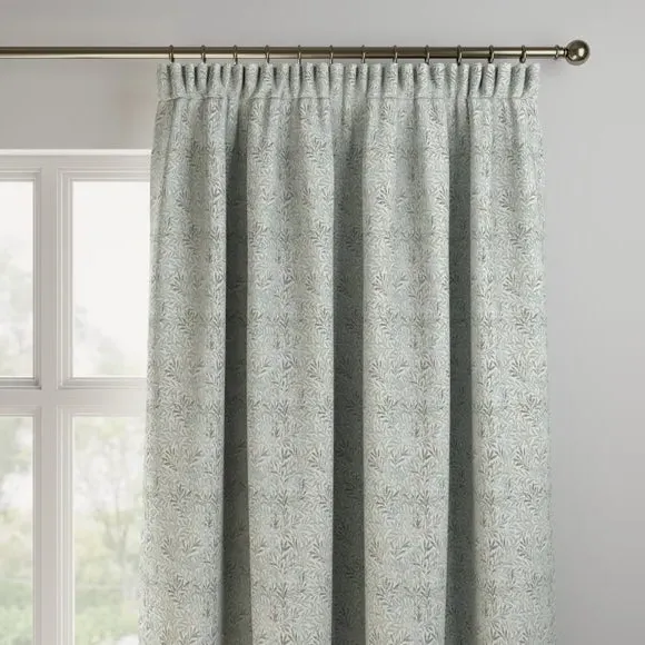 Made to Measure Curtains with Leaf Design - Seafoam