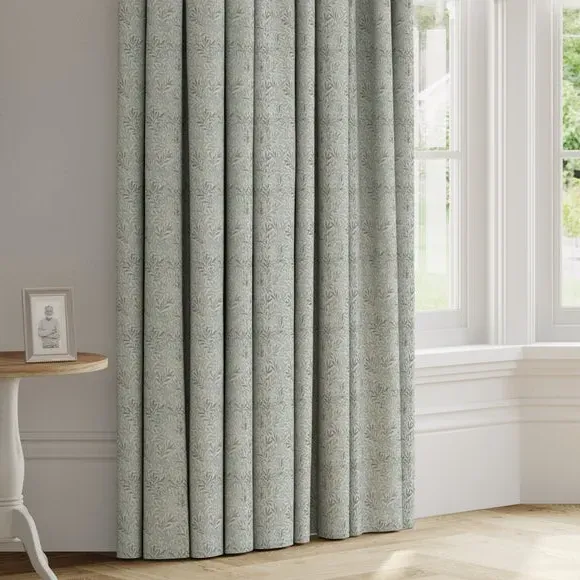 Made to Measure Curtains with Leaf Design - Seafoam