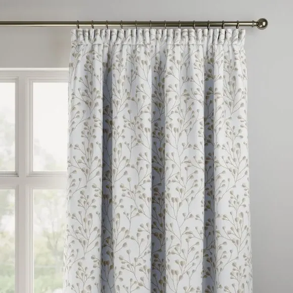 Made to Measure Curtains with Leaf Pattern - Dove